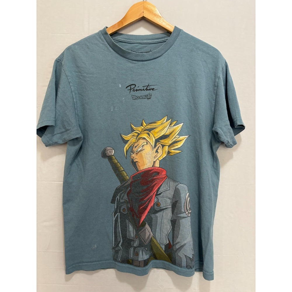 Trunks Vision T-Shirt Mens Dusty Blue Medium Primitive x Dragon Ball Z Graphic